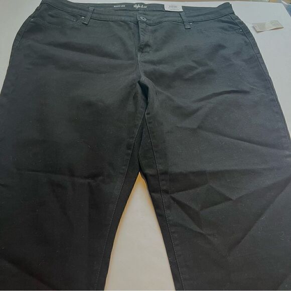 Style & Co Women's Boot Leg Black Pants Cotton Blend Size 22WP Mid-rise - Picture 8 of 12